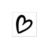 Eenvoudige hand getrokken borstel hart | Motief Rubberstempel (Afrduk)