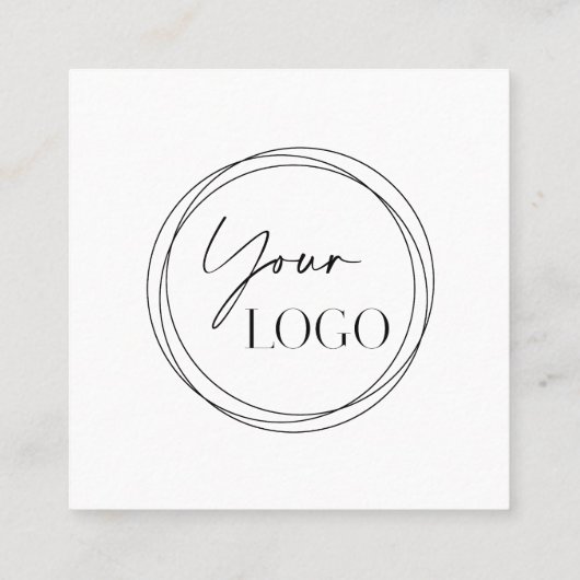 Eenvoudige Hand getrokken Bow Logo Social Media QR Vierkante Visitekaartje (Achterkant)