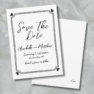 Eenvoudige hand getrokken bruiloft Opslaan van de  Save The Date