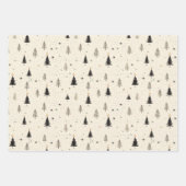 Eenvoudige hand getrokken crème dennenboom inpakpapier vel (Voorkant 2)