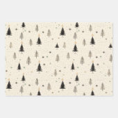 Eenvoudige hand getrokken crème dennenboom inpakpapier vel (Voorkant)