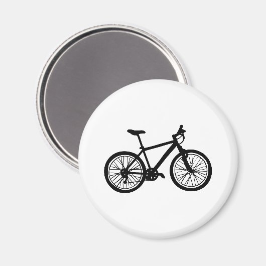 Eenvoudige hand getrokken doodle van fiets in zwar magneet (Voorkant / Achterkant)
