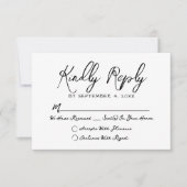 Eenvoudige hand getrokken eigenzinnige grillige br RSVP kaartje (Voorkant)