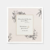  Eenvoudige Hand getrokken Floral Christelijke Bru Servet (Voorkant)