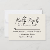 Eenvoudige hand getrokken  grillige bruiloft RSVP kaartje (Voorkant)