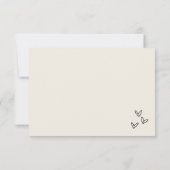 Eenvoudige hand getrokken  grillige bruiloft RSVP kaartje (Achterkant)