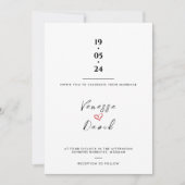 Eenvoudige hand getrokken hart de bruiloft van uit kaart (Voorkant)