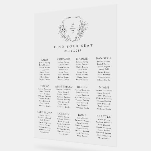 Eenvoudige hand getrokken kersenbloesem zitkaart acryl bord (Hoek)