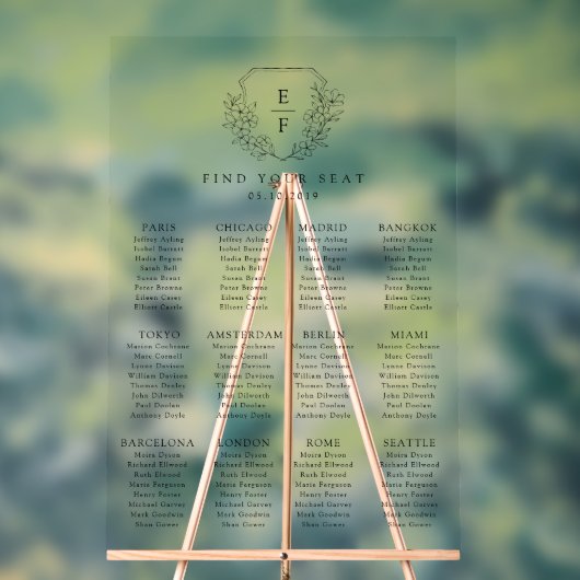 Eenvoudige hand getrokken kersenbloesem zitkaart acryl bord (Neutraal)