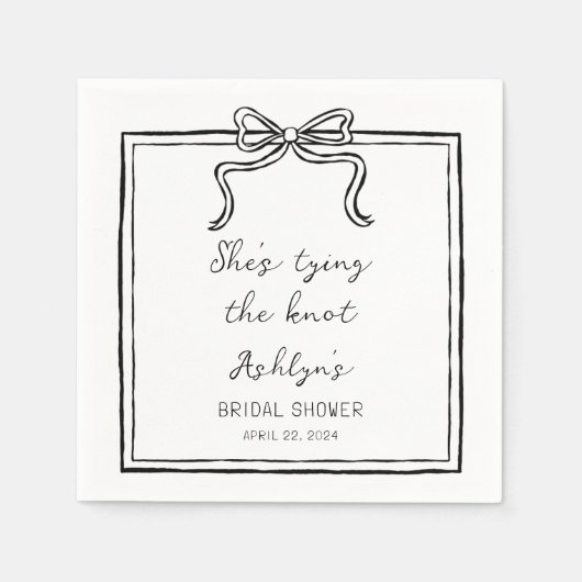 Eenvoudige Hand Getrokken Schoenen De Knoop Servet (Voorkant)