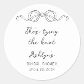 Eenvoudige Hand Getrokken Schoenen Het binden van  Ronde Sticker (Voorkant)