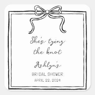 Eenvoudige Hand Getrokken Schoenen Het binden van  Vierkante Sticker