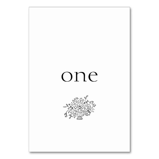 Eenvoudige Hand Getrokken Vaas Bloemen Trouwtafel  Kaart (Voorkant)