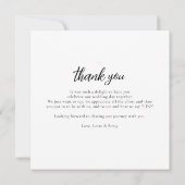 Eenvoudige Hand Lettered Photo Wedding Dank u Notitiekaartje (Achterkant)