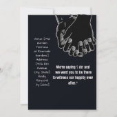 eenvoudige hand vasthouden vector zwarte trouwkaar kaart (Voorkant)