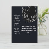 eenvoudige hand vasthouden vector zwarte trouwkaar kaart (Staand voorkant)