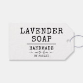 Eenvoudige handgemaakt met liefdeshandgeschreven s cadeaulabel (Voorkant (Horizontaal))