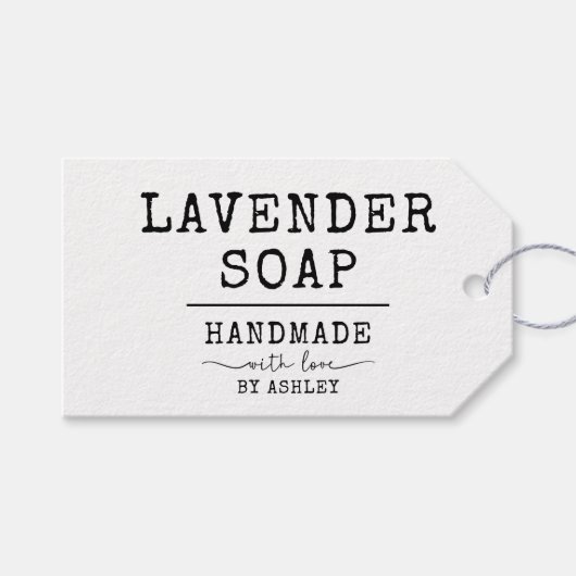 Eenvoudige handgemaakt met liefdeshandgeschreven s cadeaulabel (Voorkant (Horizontaal))