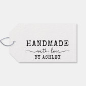 Eenvoudige handgemaakt met liefdeshandgeschreven s cadeaulabel (Achterkant Horizontaal)