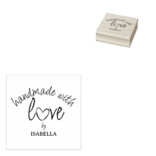 Eenvoudige handgemaakte met liefde, Custom Rubberstempel (Gestempeld)
