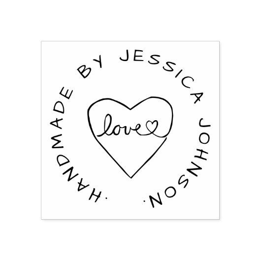 Eenvoudige handgemaakte met liefde hart aangepaste rubberstempel (Afrduk)