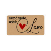 Eenvoudige handgemaakte met liefde hart eenvoudig  etiket (Voorkant)