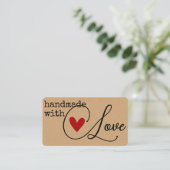 Eenvoudige handgemaakte met liefde hart eenvoudig informatiekaartje (Staand voorkant)