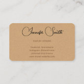 Eenvoudige handgemaakte met liefde hart eenvoudig informatiekaartje (Achterkant)