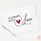 Eenvoudige handgemaakte met liefde hart eenvoudig  rechthoekige sticker (Envelop)
