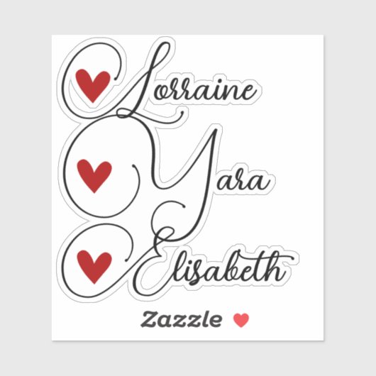 Eenvoudige handgemaakte met liefde hart eenvoudig sticker (Vel)