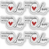 Eenvoudige handgemaakte met liefde hart eenvoudig  sticker (Voorkant)