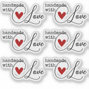 Eenvoudige handgemaakte met liefde hart eenvoudig sticker