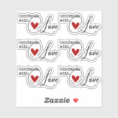 Eenvoudige handgemaakte met liefde hart eenvoudig  sticker (Vel)