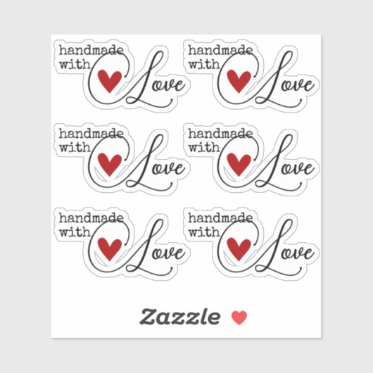 Eenvoudige handgemaakte met liefde hart eenvoudig  sticker (Vel)