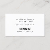 Eenvoudige handgemaakte met liefde hart | Zwart-wi Visitekaartje (Achterkant)