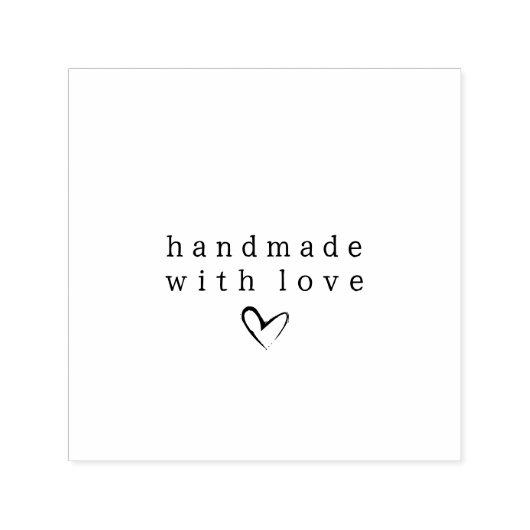 Eenvoudige handgemaakte met liefde hart | Zwart-wi Zelfinktende Stempel (Design)
