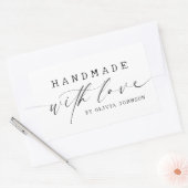 Eenvoudige handgemaakte met liefde script business rechthoekige sticker (Envelop)