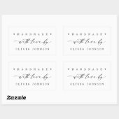 Eenvoudige handgemaakte met liefde script business rechthoekige sticker (Vel)