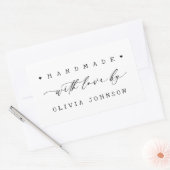 Eenvoudige handgemaakte met liefde script business rechthoekige sticker (Envelop)