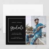 Eenvoudige handgeschreven aankondiging Afstuderen (Voorkant / Achterkant)