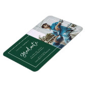 Eenvoudige handgeschreven aankondiging Afstuderen Magneet (Linkerzijde)