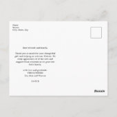 Eenvoudige handgeschreven babyfoto bedanken briefkaart (Achterkant)