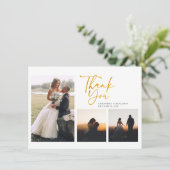 Eenvoudige handgeschreven bruiloft bedankkaart (Staand voorkant)