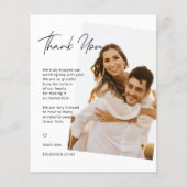 Eenvoudige handgeschreven bruiloft Dank u (Voorkant)