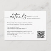 Eenvoudige handgeschreven code voor bruiloften met informatiekaartje (Voorkant)