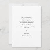 Eenvoudige handgeschreven foto bruiloft dank u kaa bedankkaart (Achterkant)