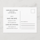 Eenvoudige handgeschreven foto slaat de datum op aankondigingskaart (Achterkant)