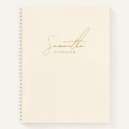 Eenvoudige handgeschreven gouden script typografie notitieboek