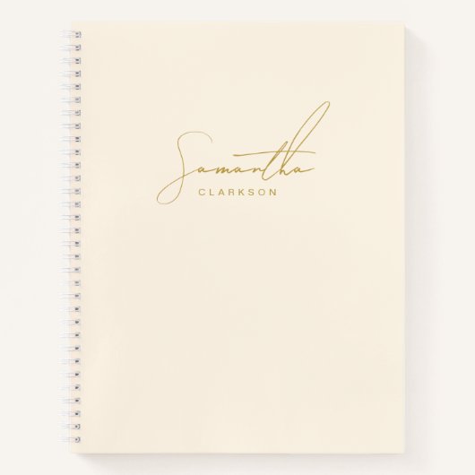 Eenvoudige handgeschreven gouden script typografie notitieboek (Voorkant)