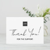 Eenvoudige handgeschreven grote Bedankt met Logo e (Staand voorkant)